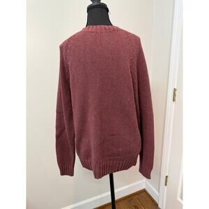 The J. Peterman Company Men's Fisherman Knit Crewneck Sweater in Burgundy